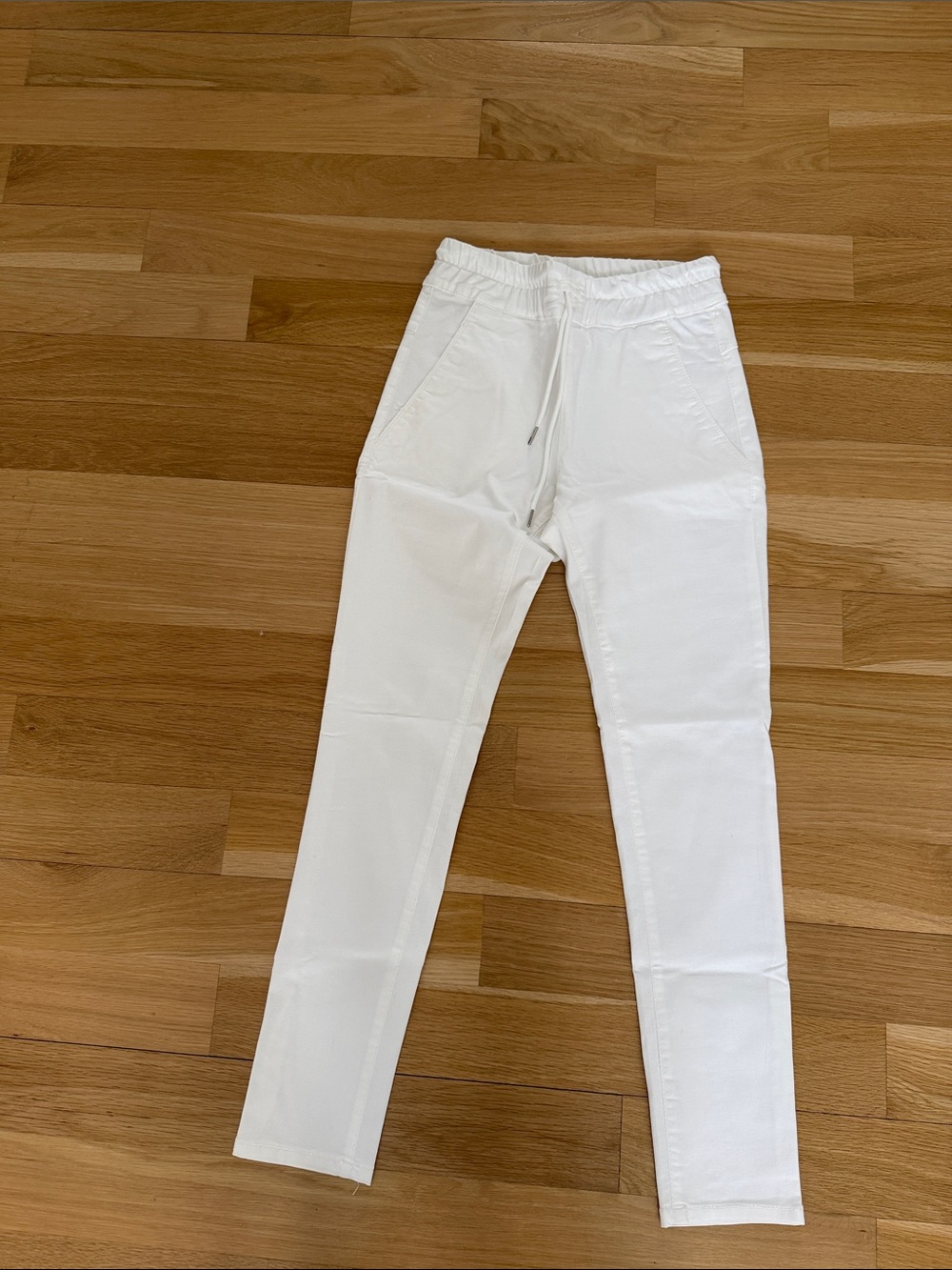 Slim Drawstring White Women's Skinny Jeans